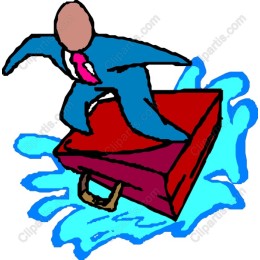 Businessman Surfing Briefcase