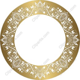 Elegant Golden Ornamental Circular Frame