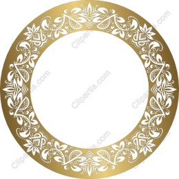Elegant Gold Floral Circular Frame