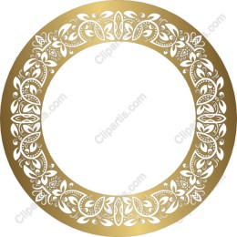 Elegant Gold Floral Circular Frame