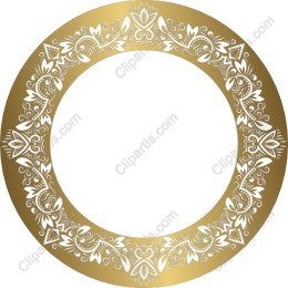 Ornate Golden Circular Frame