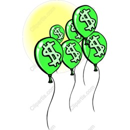 Green Dollar Sign Balloons