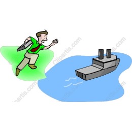 Dynamic Action of a Man Running to a Boat