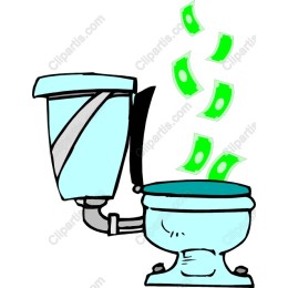 Whimsical Dollar Drain Toilet
