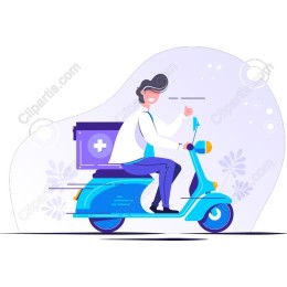 Cheerful Scooter Delivery