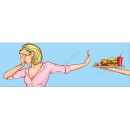 Stylish Refusal: of Woman Rejecting Fast Food