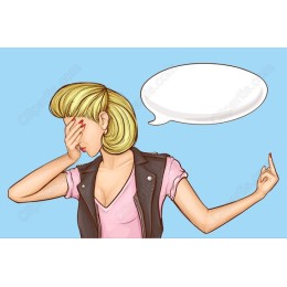 Expressive Stylish Woman with Speech Bubble