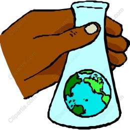 Eco-Friendly Science : Hand Holding Beaker with Globe