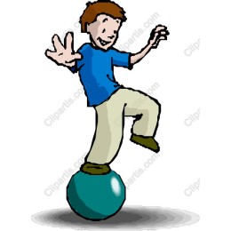 Playful Child Balancing on Sphere