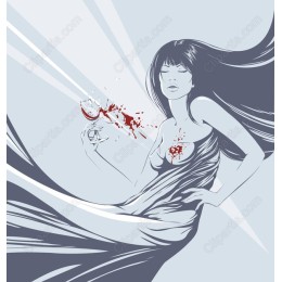 Elegance in Motion: of a Woman with Wine Glass