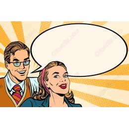 Pop Art Couple with Speech Bubble