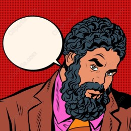 Charming Pop-Art Man with Speech Bubble