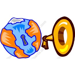 Vibrant Globe and Megaphone
