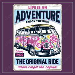 Adventure Awaits - Retro Van