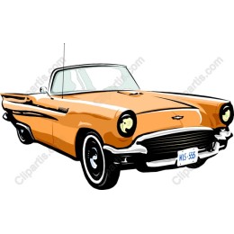 Classic Orange Convertible Car