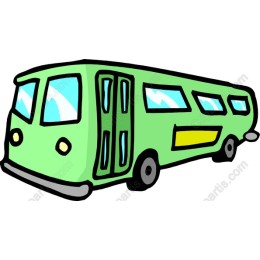 Green Cartoon Bus