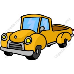Whimsical Yellow Pickup Truck