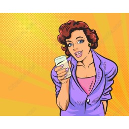 Vibrant Pop-Art Woman Holding a Drink