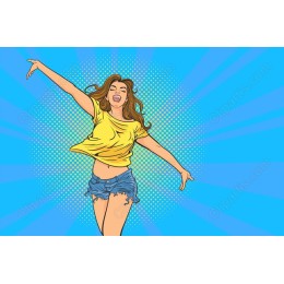 Joyful Pop Art Woman