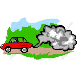 Cartoon Red Car with Smoke