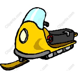 Vibrant Hand-Drawn Snowmobile
