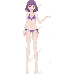Anime Girl in Purple Bikini