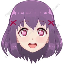 Cheerful Purple-Haired Character