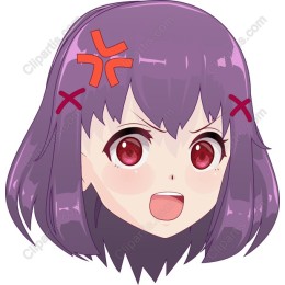 Expressive Purple-Haired Character