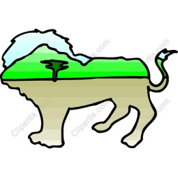 Whimsical Lion Landscape