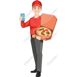 Cheerful Pizza Delivery Man