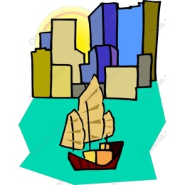 Cityscape Sailboat