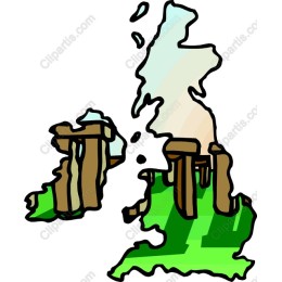 UK Map with Stonehenge