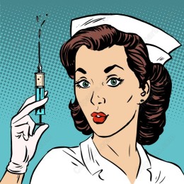 Retro Nurse with Syringe