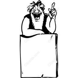 Cheerful Bearded Man with Blank Sign