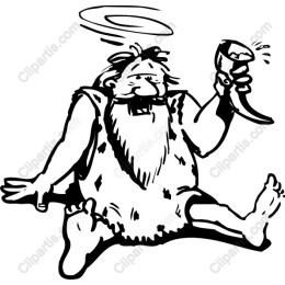 Cheerful Caveman with Drinking Horn