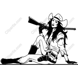 Cowgirl with Rifle