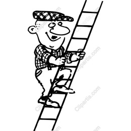Cheerful Climbing Construction Worker