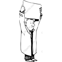 Character Holding Blank Sign