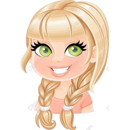 Charming Cartoon Girl with Braids