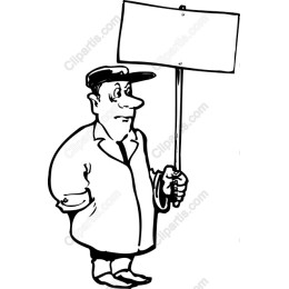 Vintage of a Man with Blank Sign