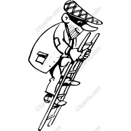 Cheeky Burglar Climbing Ladder