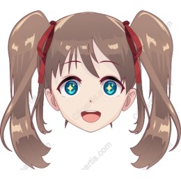 Joyful Character with Pigtails