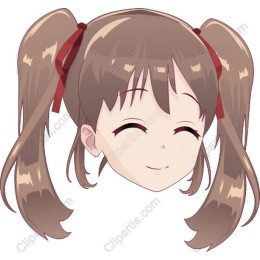 Cheerful Anime Girl with Pigtails