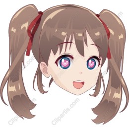 Joyful Anime Character with Heart-Shaped Eyes