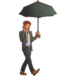 Businessman with Umbrella