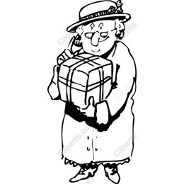 Cheerful Woman with Gift