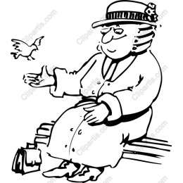 Charming Elderly Woman and Birdwork