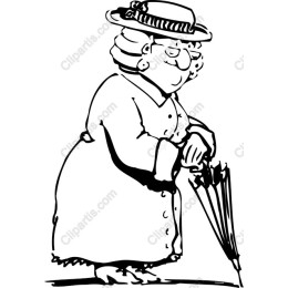 Charming Elderly Woman with Umbrella