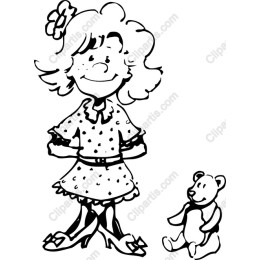 Cheerful Girl with Teddy Bear