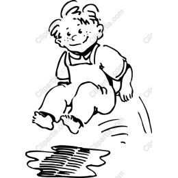 Charming Boy by Water Puddle